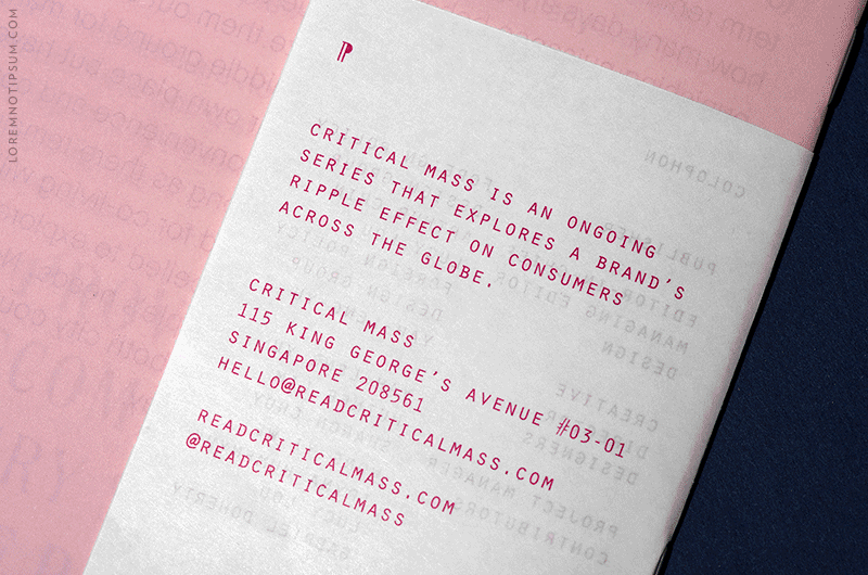 Critical Mass Magazine Issue 18/01 – loremnotipsum.com